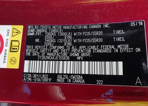 2018 Lexus Rx 350 z USA, uszkodzony, nr VIN 2T2BZMCAXJC155636